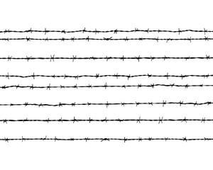 Black silhouette of the barbed wire