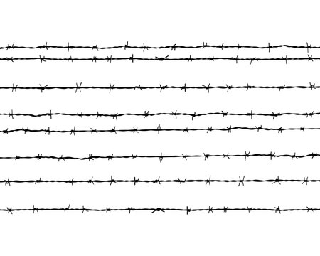 Black silhouette of the barbed wire