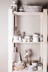 Shelves in the rack