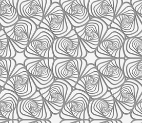 Perforated swirly striped rounded shapes