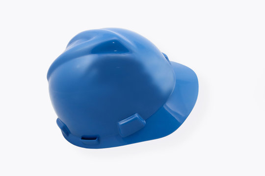 Blue Hardhat Isolated On White