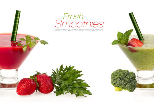 Healthy fruit and vegetable smoothies. Healthy Eating and Diet C