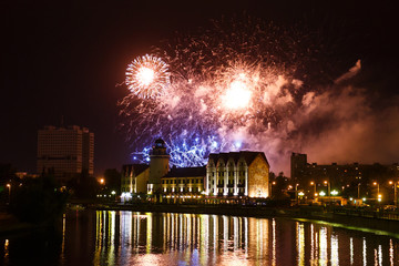 Fireworks over the Fishing Village in Kaliningrad