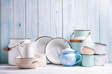 Enamelware still life