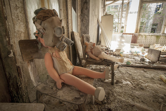 Chernobyl - Gas Mask Doll On Chair