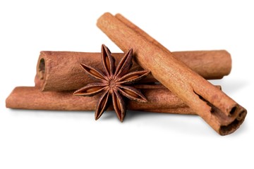 Cinnamon, spice, isolated.