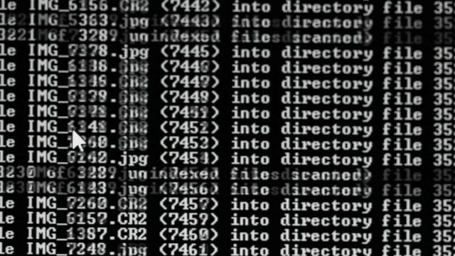 PC Computer performing chck. disc command; files numbers changing at display; 