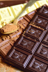 Bars of chocolate.