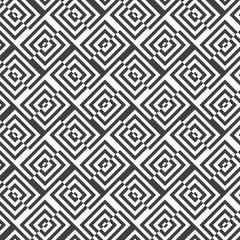 Alternating black and white diagonally cut squares with turn