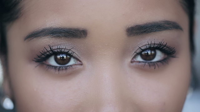 Close up of young asian beautiful woman's face