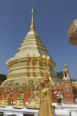 Central Chedi at the Wat Phra Doi Suthep.Chiang Mai, Thailand