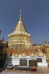 Central Chedi at the Wat Phra Doi Suthep.Chiang Mai, Thailand