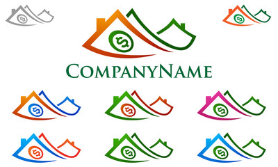 real estate, money, invest, investing, house, vector, logo, 