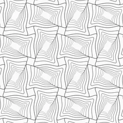 Behang 3D Slanke grijs gestreepte golvende rechthoeken met offset twist