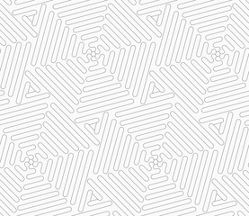 Slim gray wavy triangles forming hexagons