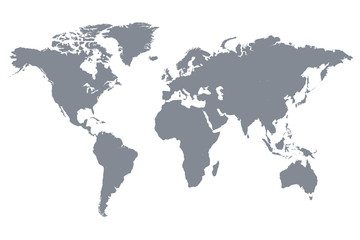 Grey World Map Vector Illustration