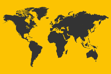 Fototapeta na wymiar Yellow World Map Illustration
