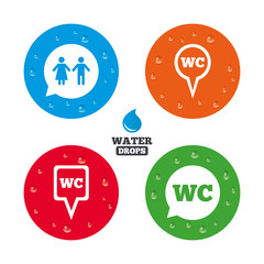 WC Toilet pointer icons. Gents and ladies room.
