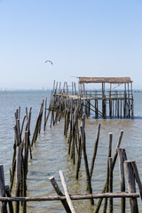 Fototapeta premium Very Old Dilapidated Pier in Fisherman Village