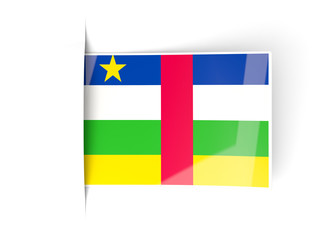 Square label with flag of central african republic