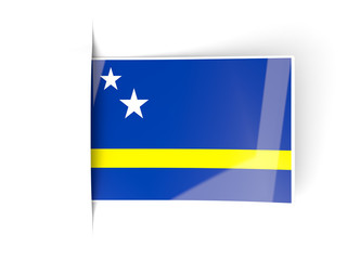 Square label with flag of curacao