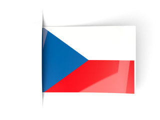 Square label with flag of czech republic