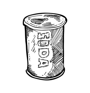 hand drawn soft drink can