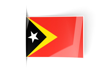 Square label with flag of east timor