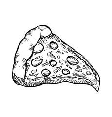 hand drawn pizza slice