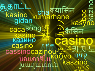Casino multilanguage wordcloud background concept glowing