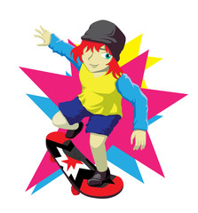 Skater Cartoon Vector Illustration