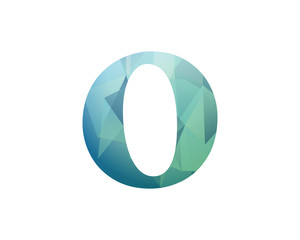 initial crystal logo letter o