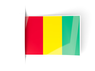 Square label with flag of guinea