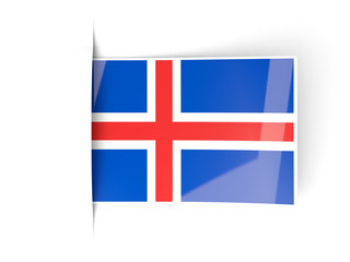 Square label with flag of iceland