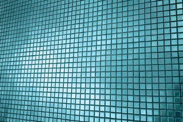 Light blue color mosaic wall background