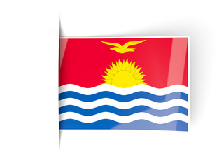 Fototapeta premium Square label with flag of kiribati