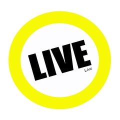 LIVE back stamp text on white