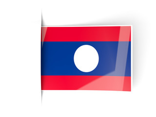 Square label with flag of laos