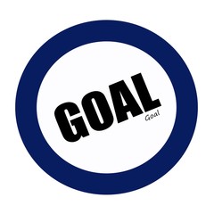 GOAL black stamp text on blueblack