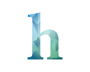 initial crystal logo letter h