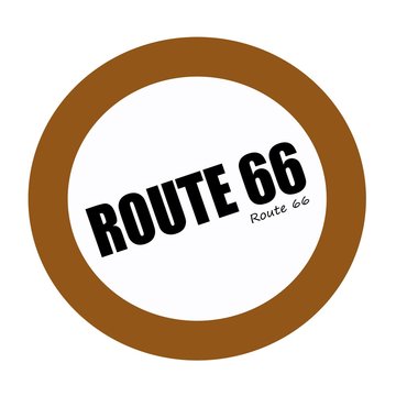 ROUTE 66 black stamp text on white