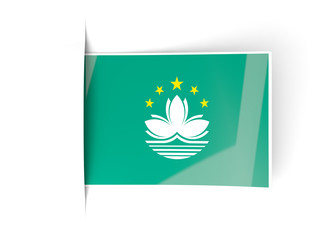 Square label with flag of macao