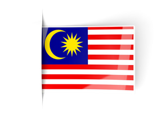 Naklejka premium Square label with flag of malaysia
