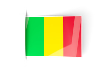 Square label with flag of mali