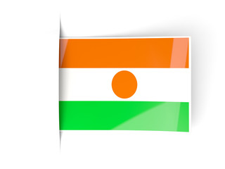 Square label with flag of niger