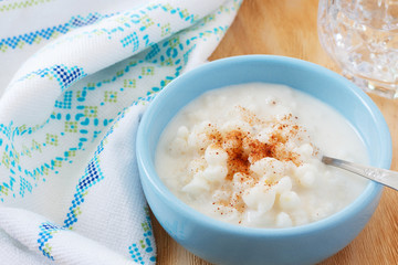 Brazilian dessert canjica of white corn