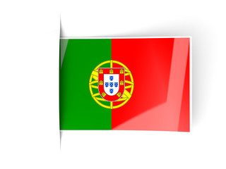 Obraz premium Square label with flag of portugal