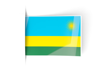 Square label with flag of rwanda