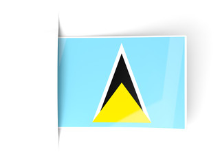 Square label with flag of saint lucia
