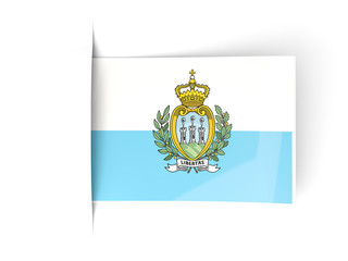 Square label with flag of san marino